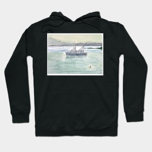 Maine Fishing Boat Hoodie